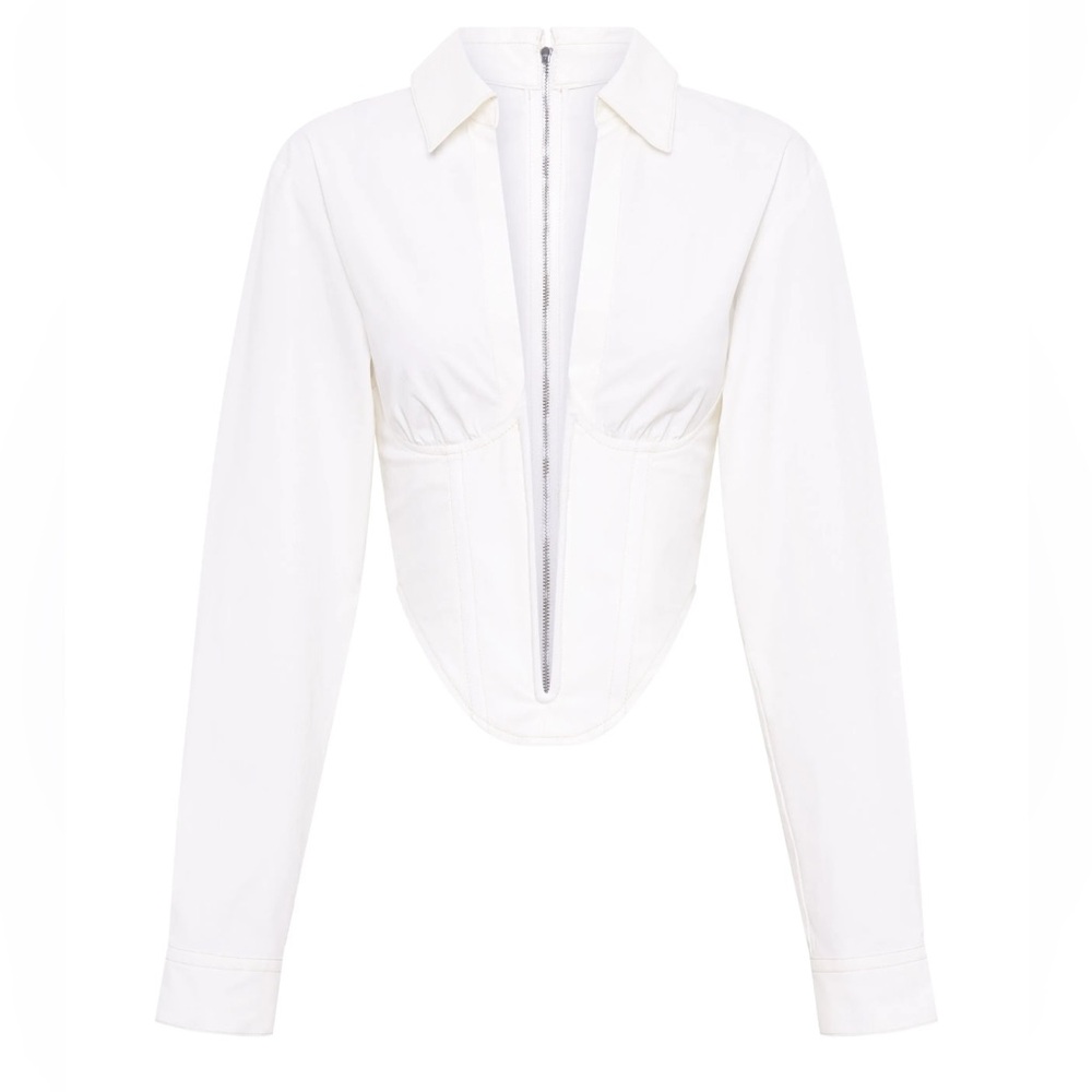 Dion Lee V-wire long-sleeve corset shirt